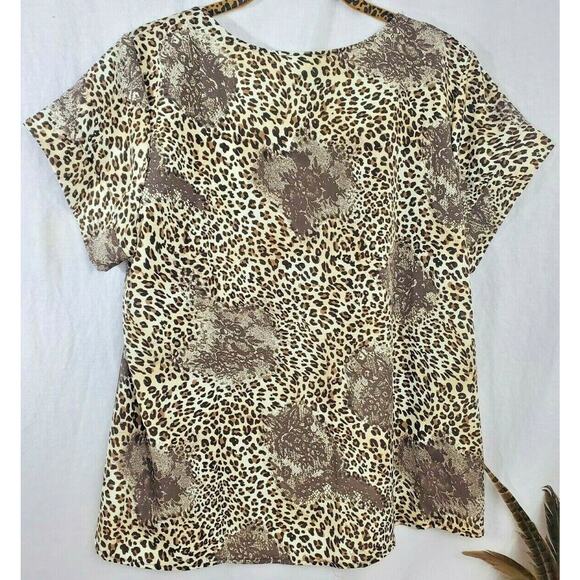 Y2k Hip Happening in the Present Top Size L Animal Leopard Jungle Print Shirt - Picture 2 of 5